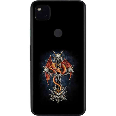 Gothic Dragon & Skull Cross by Sarah Richter Google Pixel 4a Skin
